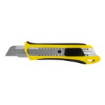 Brytbladskniv med Non-Slip gummigrepp, 18 mm bladbredd och automatisk låsning